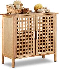 Relaxdays Waschbeckenunterschrank Walnuss HBT: 61x 