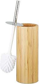 Relaxdays WC-Bürstenhalter Bambus, runde