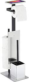Relaxdays WC Garnitur, Toilettenpapierhalter,