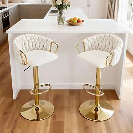 Relbiety Barhocker 2er Set Samt höhenverstellbar, 