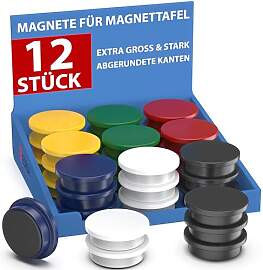 REORDA® Magnete für Magnettafel stark - 12x für 