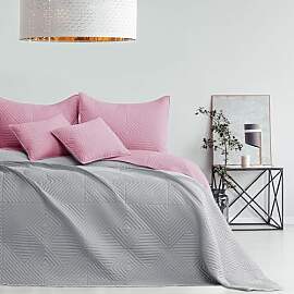 RESTILO Tagesdecke rosa grau 170x210