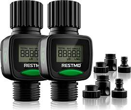 Restmo [2er Set] Wasserzähler, Wasseruhr mit hohe 