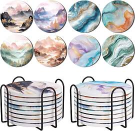 RETON 16er Set Keramik-Marmor-Körbe mit Halter,