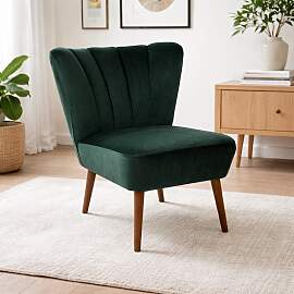 Retro Cocktailsessel RENO Samt RIVIERA tannengrün