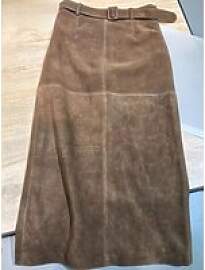 Retro Damen Einfarbig Echtes Leder Wildleder Lange 