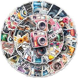 Retro-Kamera Aufkleber Retro Camera Stickers 50