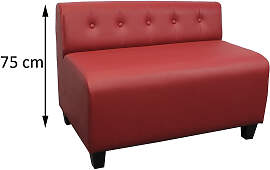 Retro Polsterbank mit Rückenlehne Höhe 75 cm 110 