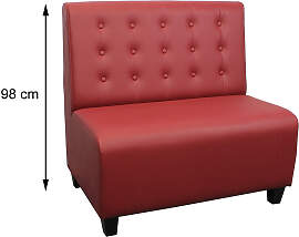 Retro Polsterbank mit Rückenlehne Höhe 98 cm 170 