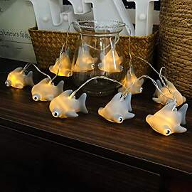 Riaxuebiy 1.65 m 10er LED Hai Lichterkette