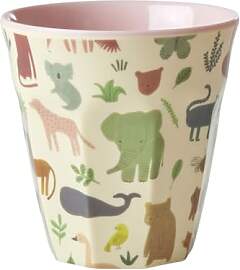Rice Melamin Becher medium Sweet Jungle pink