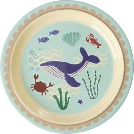 Rice Melamin Kinderteller Teller - Blau - Ocean