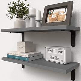 RICHER HOUSE Rustikale Holz Badregale 2er Set,