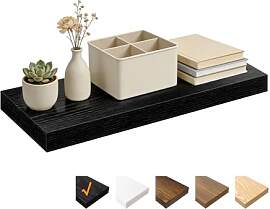 RICHER HOUSE Schwarze Wandregale, 60 x 23,5 x 3,8