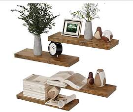 RICHER HOUSE Wandregal Braun, 40 cm Wandboard, 4er 