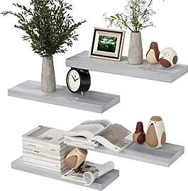 RICHER HOUSE Wandregal Grau, 40 cm Wandboard, 4er