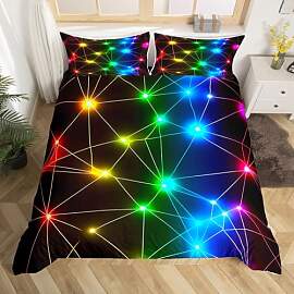 richhome Dreieck Retro Neon, Bettbezug, 140 x 200