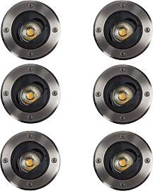 Richtungsweisender Bodenspot Ø12 Rund Edelstahl 6 