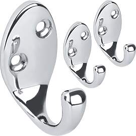 RICOO 3 x Garderobenhaken Silber Kleiderhaken Wand 