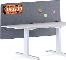 RICOO ZAP1680-G Akustik Trennwand Schreibtisch 160 