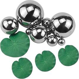 Rierousy Schwimmkugeln für Miniteich Silber