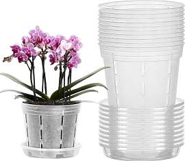 Riisoyu 10 Stück Orchideentopf Transparent,