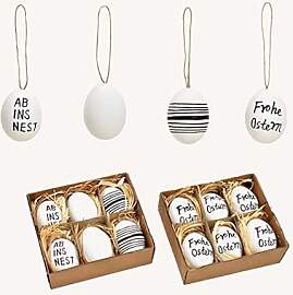 RiloStore 12 STK Ostereier Spruch Frohe Ostern