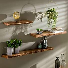 RINGO-Living Wandregal mit Ablage - 90cm Vintage