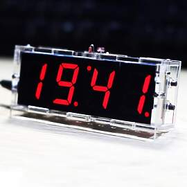 Risegun DIY Digitaluhr Bausatz 4 Stellige LED Uhr