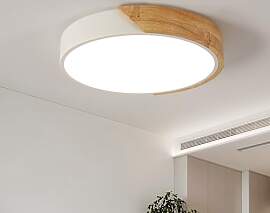 Riserva LED Deckenleuchte Holz, Rund Deckenlampe