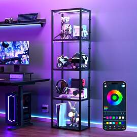 RIXGLEAM RGB Vitrinenschrank mit 4 Ebenen,