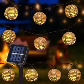 RNPKZ 10 Stück LED Solar Lichterkette Aussen, LED 