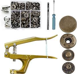 RNPKZ Druckknopf Set mit Zange, 40set Druckknöpfe 
