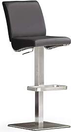 Robas Lund Barhocker Schwarz mit Lehne Barstuhl