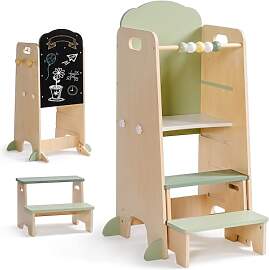 ROBUD 2-in-1 Montessori Lernturm für Kinder mit