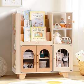 ROBUD Kinder bücherregal Karamellfarbe, Holz