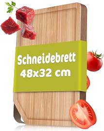 RÖSLE Schneidebrett mit Edelstahlgriff, 48x32cm,