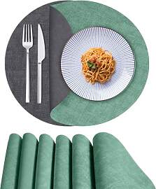 RoiYeel Tischsets Abwaschbar Leder 6er Set,