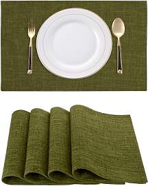 RoiYeel Tischsets Leinen 4er Set, Stoff