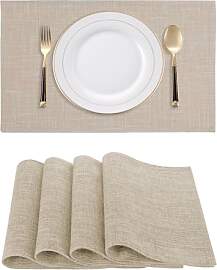 RoiYeel Tischsets Leinen 4er Set, Stoff