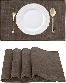 RoiYeel Tischsets Leinen 4er Set, Stoff