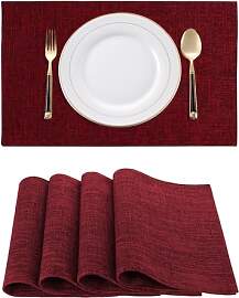 RoiYeel Tischsets Leinen 4er Set, Stoff