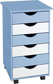Rollcontainer aus Holz 65x36x40cm - blau