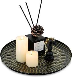 Romadedi Deko Tablett Schwarz Gold: Metall