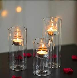 Romadedi Teelichthalter Glas Kerzenständer