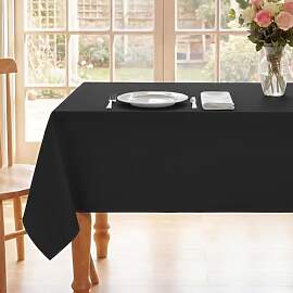 Romanstile abwaschbare Tischdecke schwarz 140x240