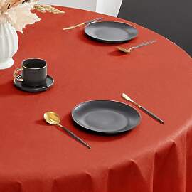 Romanstile runde Tischdecke Weihnachten 140 cm Rot 