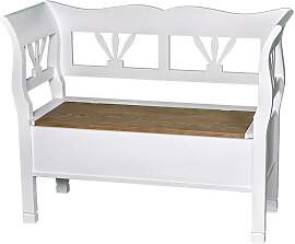 Romantische Sitzbank mit Truhe - Eichenplatte tief 