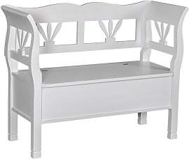 Romantische Sitzbank mit Truhe gewachst