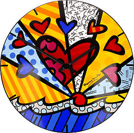 Romero Britto Wanduhr A New Day D. 31cm Goebel